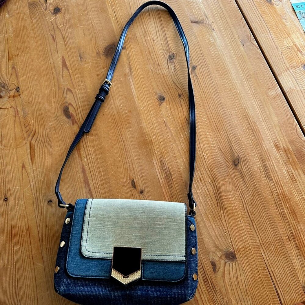 Blue Crossbody Bag with stunning metal details